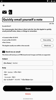 IFTTT screenshot 1