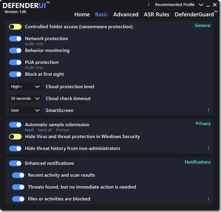 DefenderUI screenshot 1
