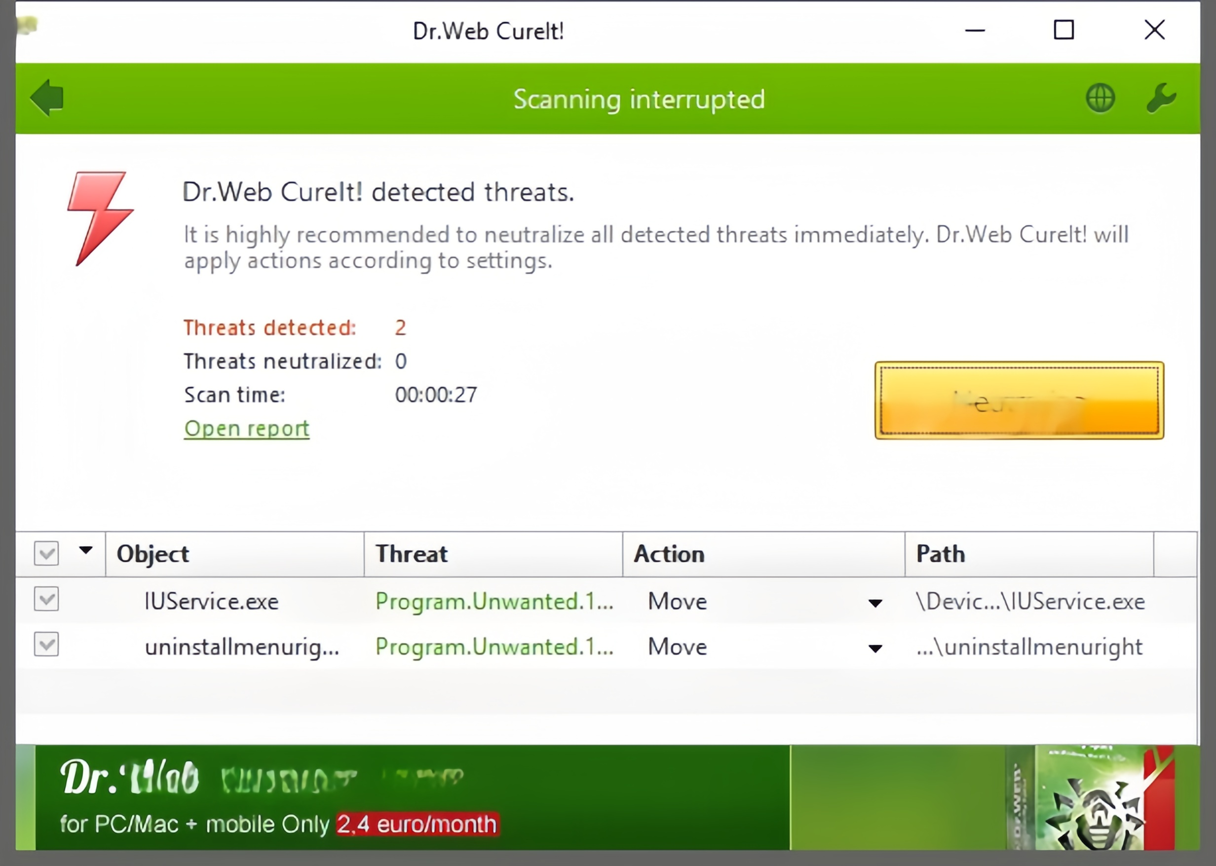 Dr.WEB CureIt! April screenshot 1