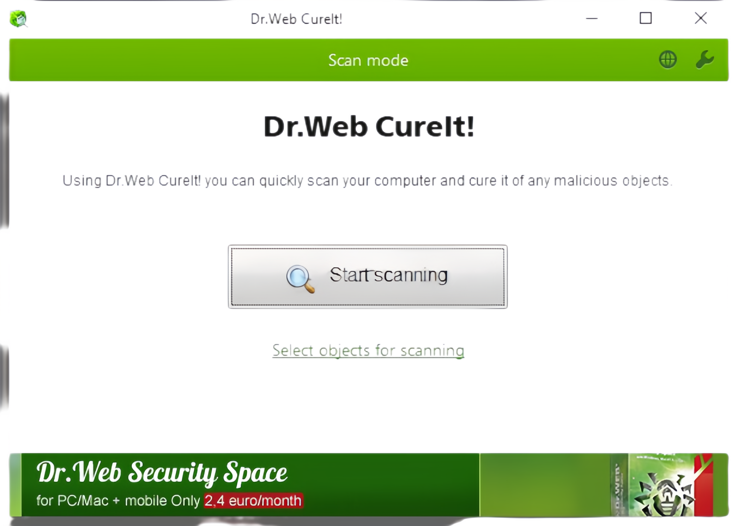 Dr.WEB CureIt! April screenshot 1