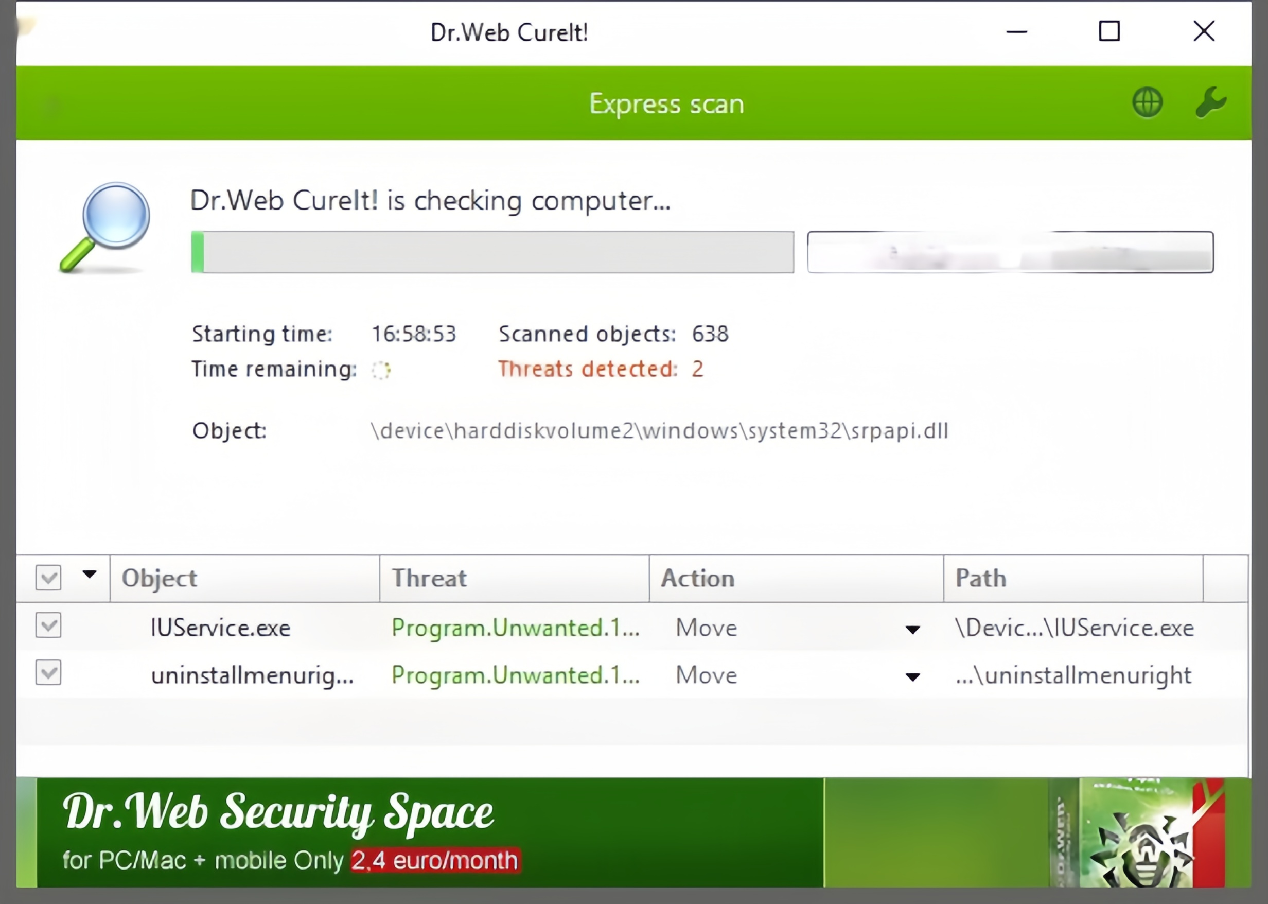 Dr.WEB CureIt! April screenshot 1