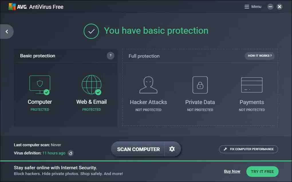 AVG AntiVirus Free screenshot 1