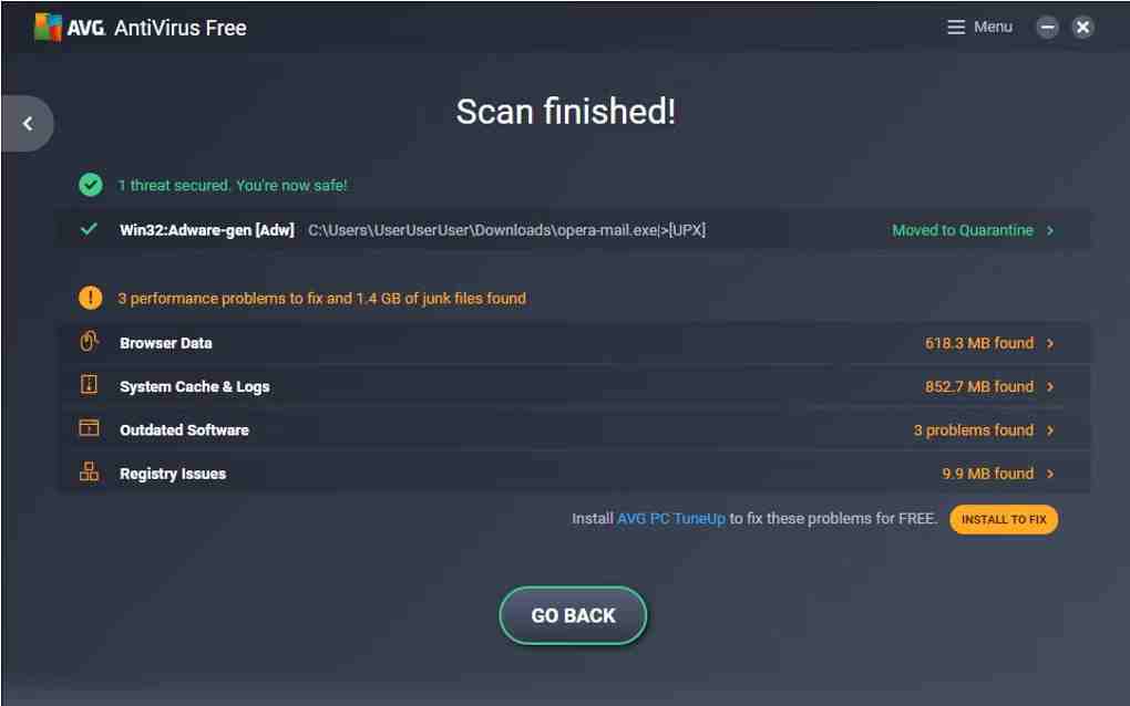 AVG AntiVirus Free screenshot 1