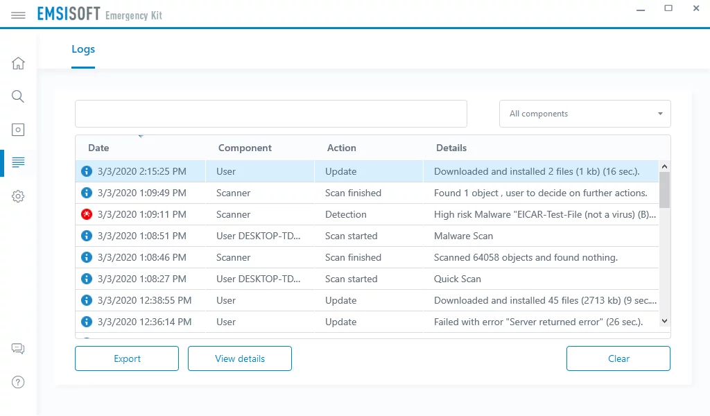 Emsisoft Emergency Kit screenshot 1