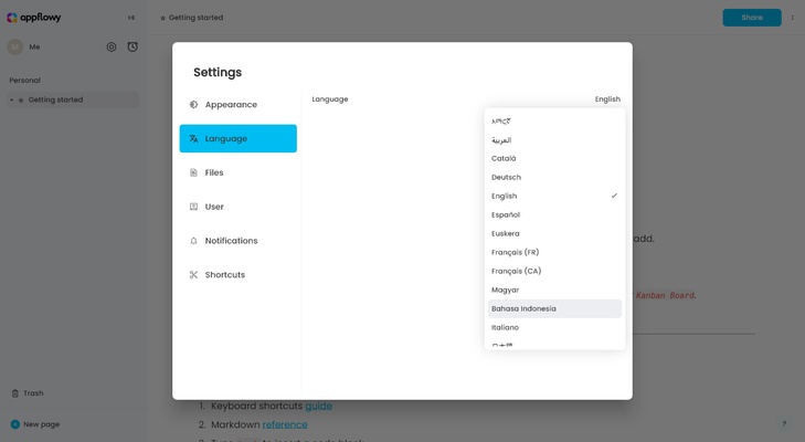Appflowy screenshot 1
