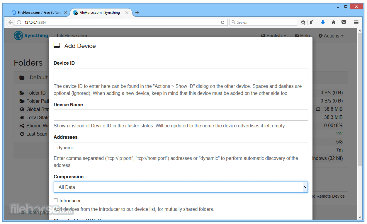Syncthing screenshot 1