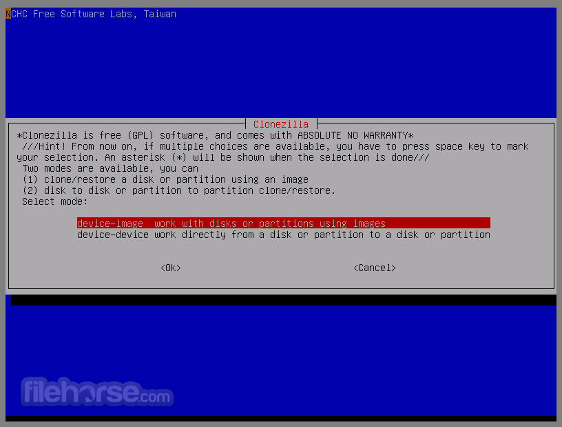 Clonezilla screenshot 1