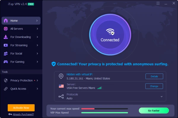 iTop VPN 7.5.0 - Fast, Safe & Secure screenshot 1