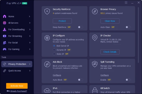 iTop VPN 7.5.0 - Fast, Safe & Secure screenshot 1