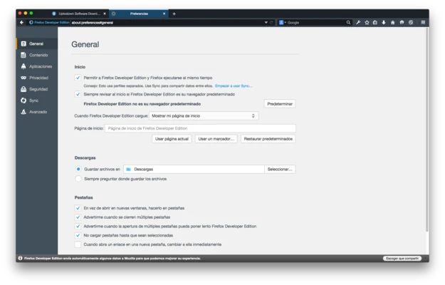 Firefox Developer Edition 152.0b9 for Mac screenshot 1