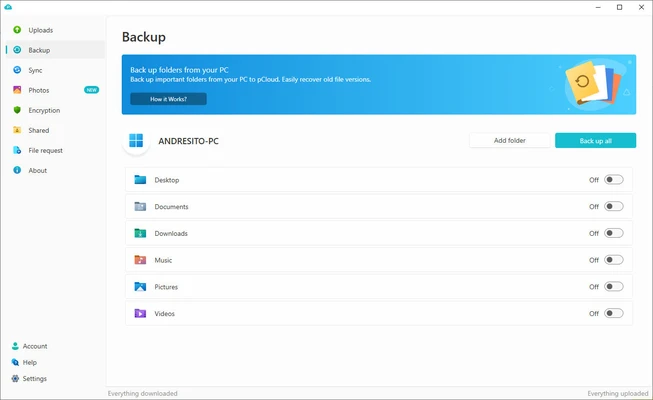pCloud 5.1.2 screenshot 1