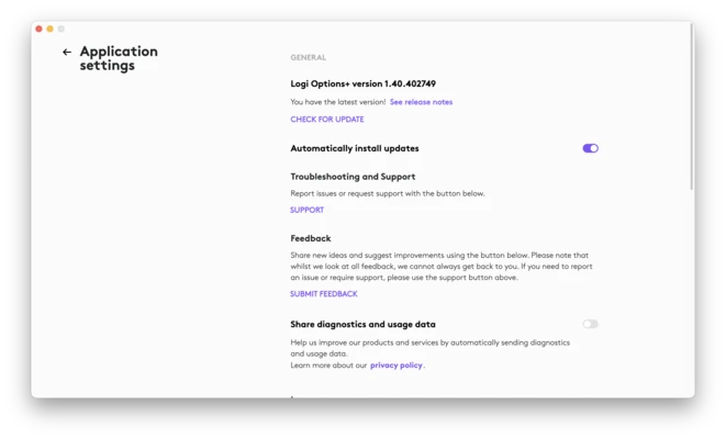 Logi Options+ 2.4.903778 for Mac screenshot 1