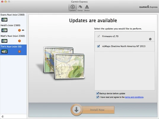 Garmin Express 7.29.0 for Mac screenshot 1