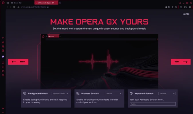 Opera GX 132.0.5905.43 for Mac screenshot 1