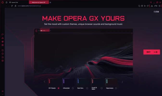 Opera GX 132.0.5905.43 for Mac screenshot 1