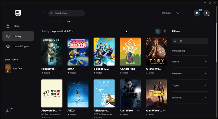 Epic Games Launcher 20.1.0 screenshot 1