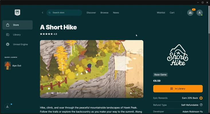 Epic Games Launcher 20.1.0 screenshot 1