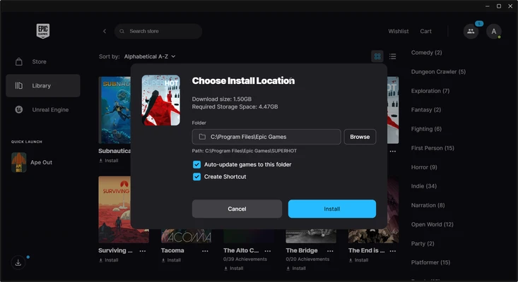 Epic Games Launcher 20.1.0 screenshot 1