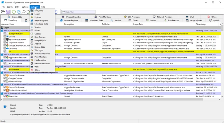 Autoruns 14.3 screenshot 1