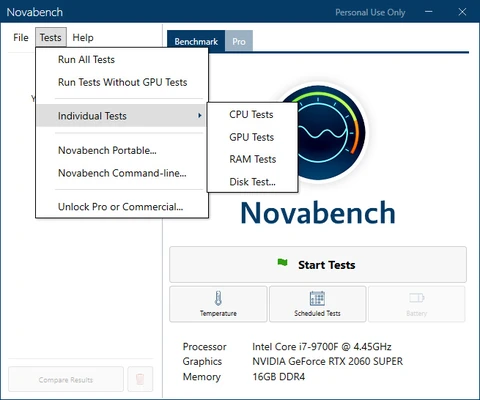 NovaBench 6.1.0 screenshot 1