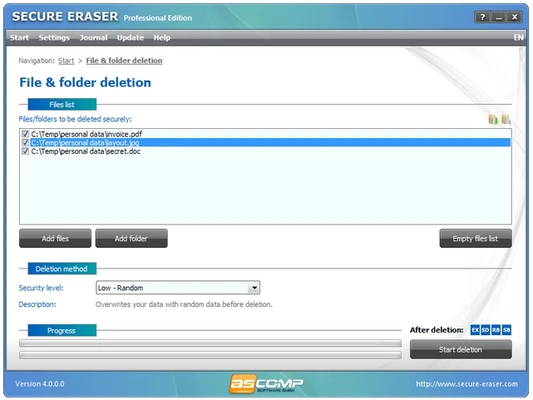 Secure Eraser 7.103 screenshot 1