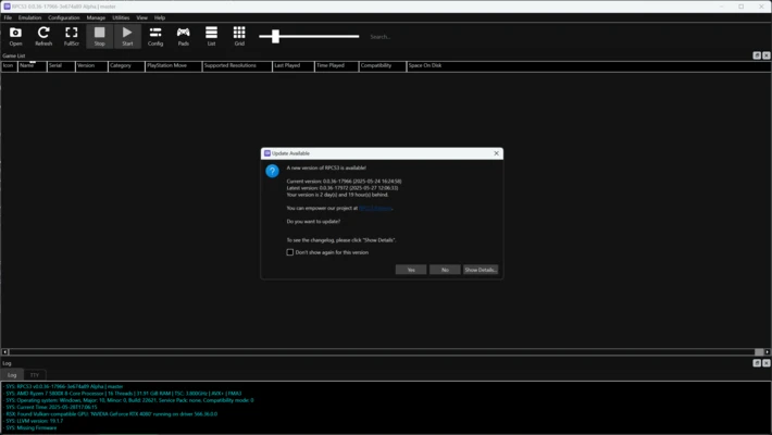 RPCS3 0.0.41-19498 screenshot 1