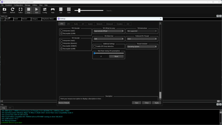 RPCS3 0.0.41-19498 screenshot 1