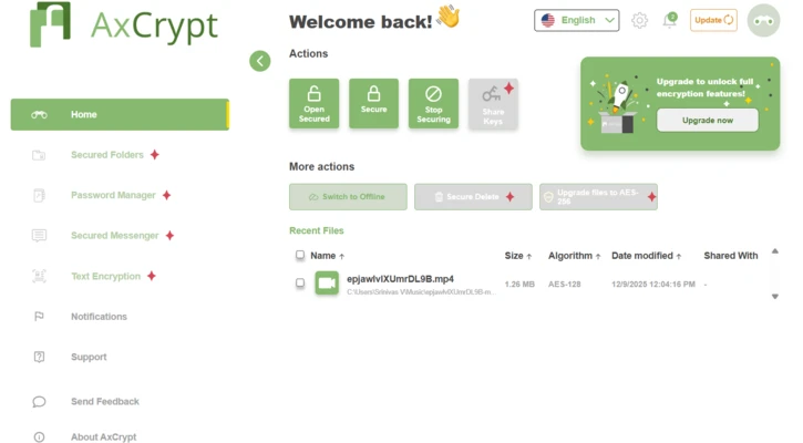 AxCrypt 3.1.5.0 screenshot 1