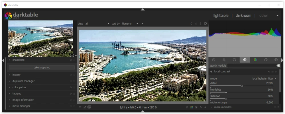 Darktable 5.6.0 screenshot 1