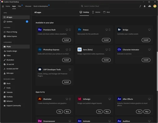 Adobe Creative Cloud 6.10.0.252.3 screenshot 1