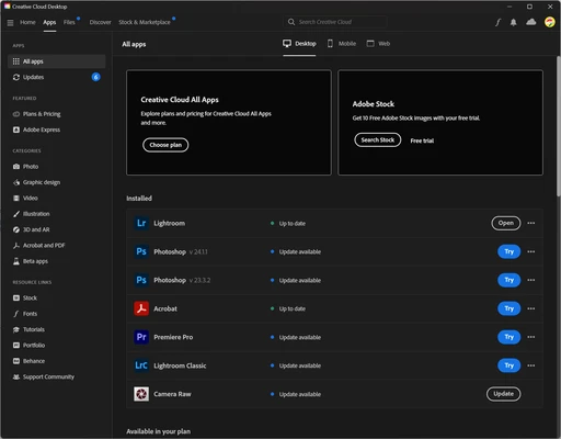 Adobe Creative Cloud 6.10.0.252.3 screenshot 1
