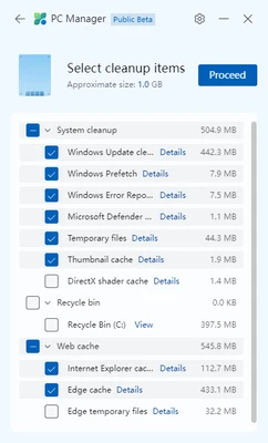 Microsoft PC Manager 3.22.1.0 screenshot 1