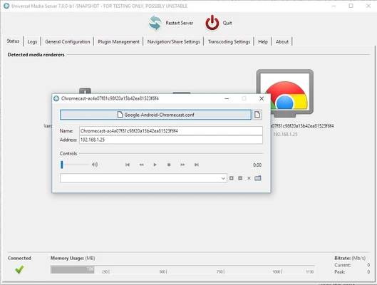 Universal Media Server 15.7.0 screenshot 1