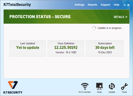 K7 Total Security 16.0.0.1336 screenshot 1