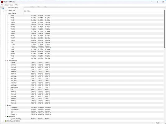 HWMonitor 1.67 screenshot 1