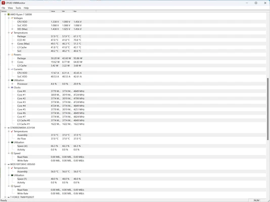 HWMonitor 1.67 screenshot 1