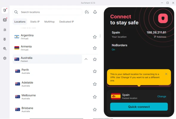 SurfShark VPN 6.15.0999 screenshot 1