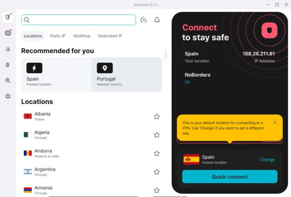 SurfShark VPN 6.15.0999 screenshot 1
