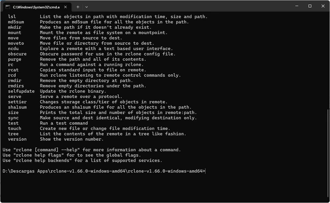Rclone 1.75.0 (64-bit) screenshot 1
