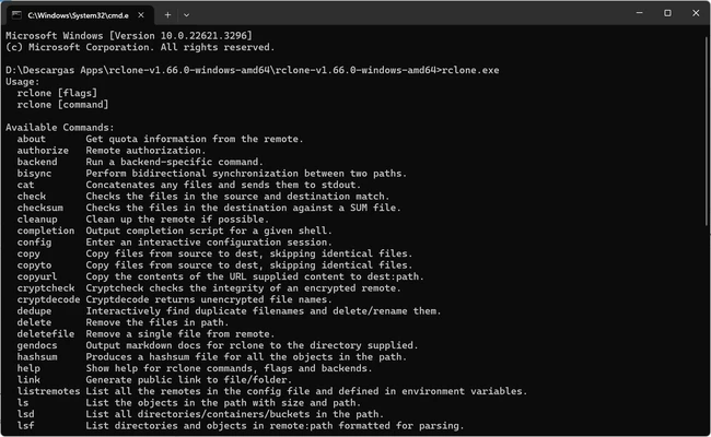 Rclone 1.75.0 (64-bit) screenshot 1