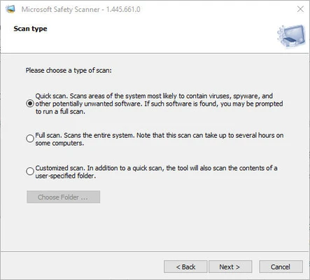 Microsoft Safety Scanner 1.455.462.0 (64-bit) screenshot 1