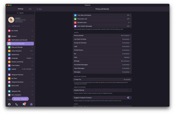 Telegram for Desktop 7.0.7 screenshot 1