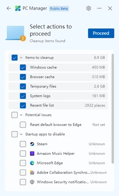 Microsoft PC Manager 3.22.3.0 screenshot 1