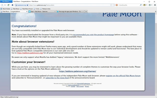 Pale Moon 34.3.2 (64-bit) screenshot 1