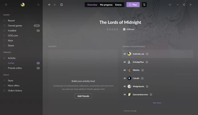 GOG Galaxy 2.1.8.32 screenshot 1