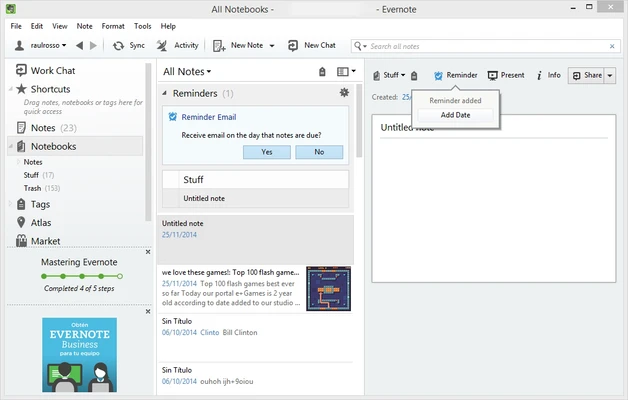 Evernote 11.28.2 screenshot 1