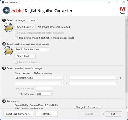 Adobe DNG Converter 18.5 screenshot 1
