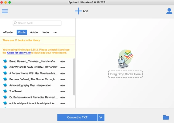 Epubor Ultimate eBook Converter 3.0.16.685 screenshot 1