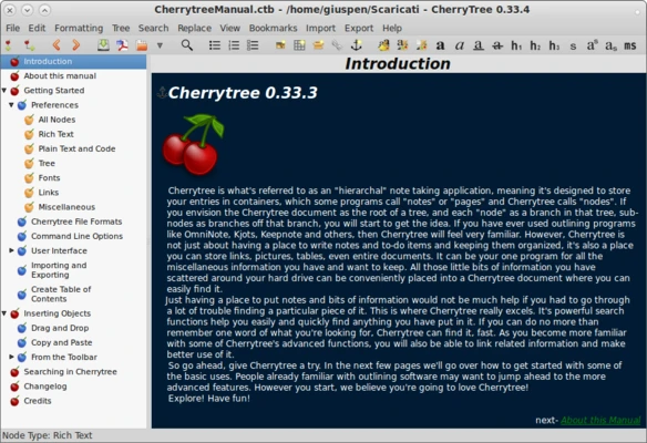 CherryTree 1.7.2.0 screenshot 1
