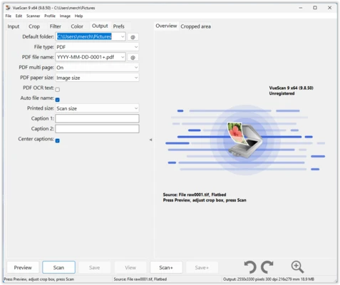 VueScan 9.8.57 screenshot 1